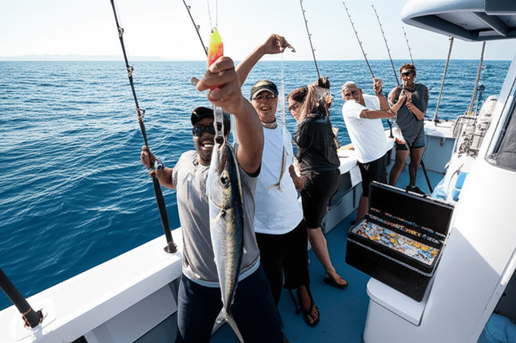 Deep sea fishing action